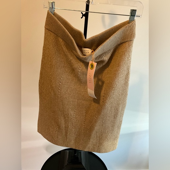 Tanya Taylor Mae Merino Wool Skirt - Size Large - NWT - Camel / tan in color - Picture 4 of 14